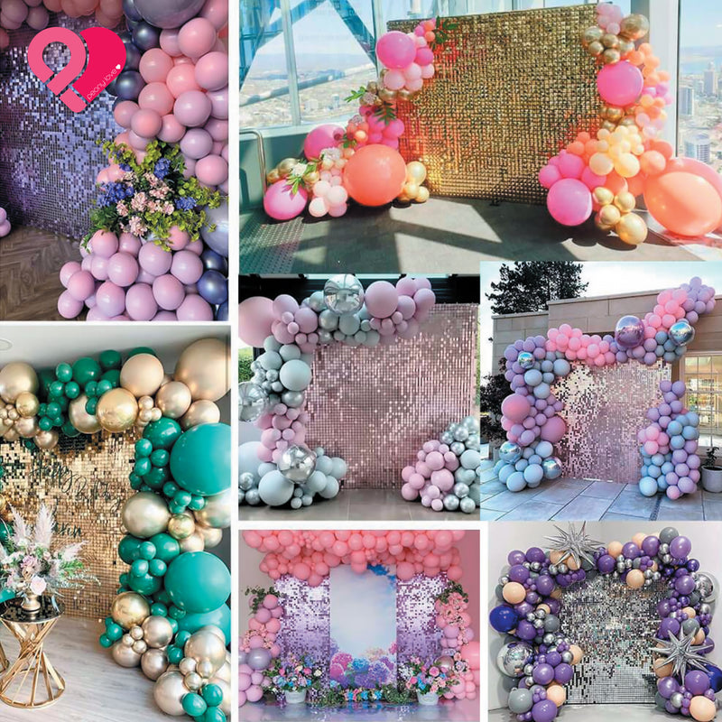 Sequin Backdrop Spangle Wall Panel Metallic Decor Shimmer Round Square