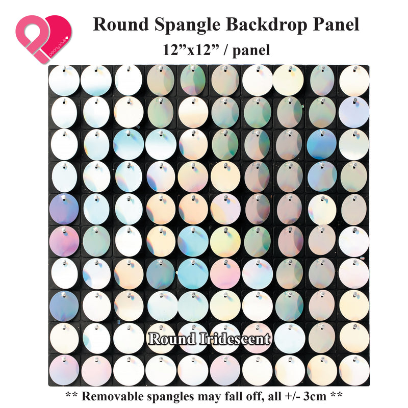 Iridescent Sequin Backdrop Spangle Wall Panel Metallic Decor Shimmer Round