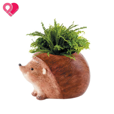 Hedgehog Animal Ceramic Planter Large Brown Succulent Pot Vase Etymology