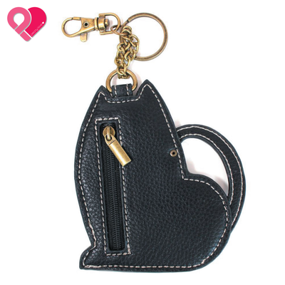 Chala Handbags Fat Cat Leather Key Fob