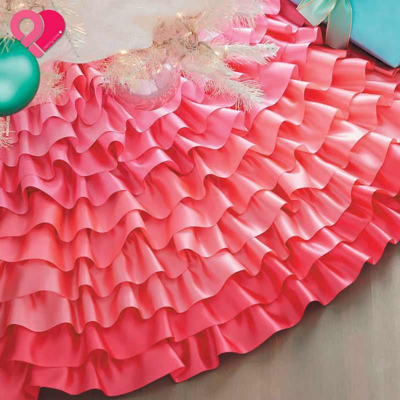 Christmas Tree Skirt Pink