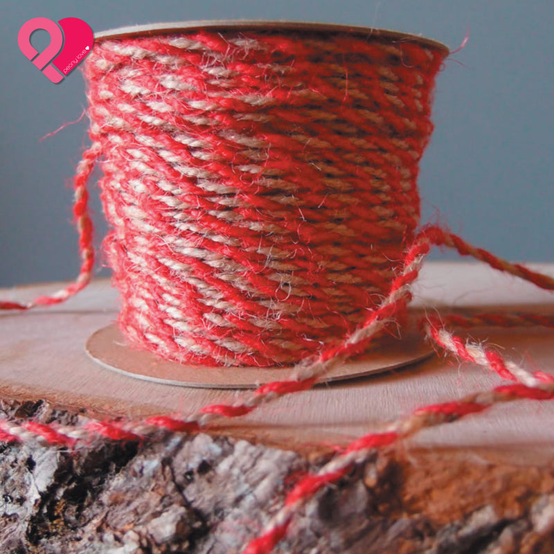Red & Natural Jute Twine