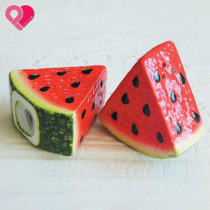 watermelon wedges salt and pepper shakers
